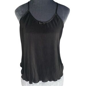 Y2K Girly Black Ribbed Cami with Bow